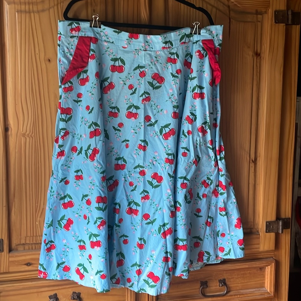 Fun, spring cherries, circle skirt